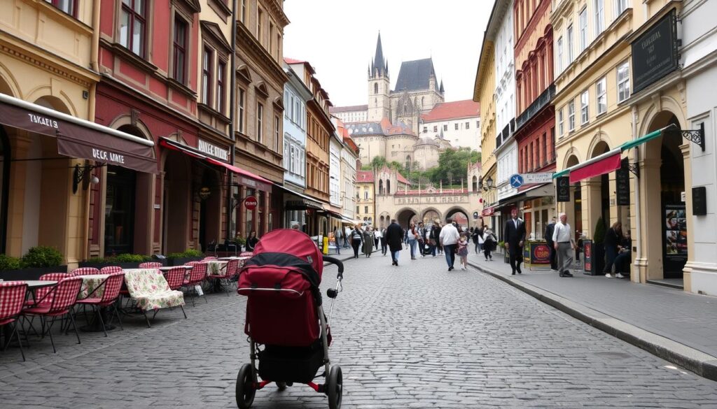 Kinderwagen in Prager Straßen